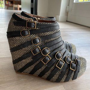 Jeffrey Campbell 99 Zip Wedge Booties - Strappy